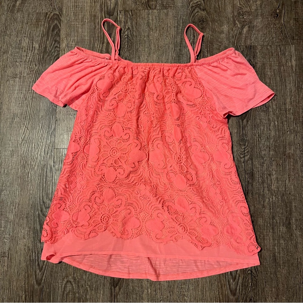 No Boundaries Pink Off-the-Shoulder Shirt